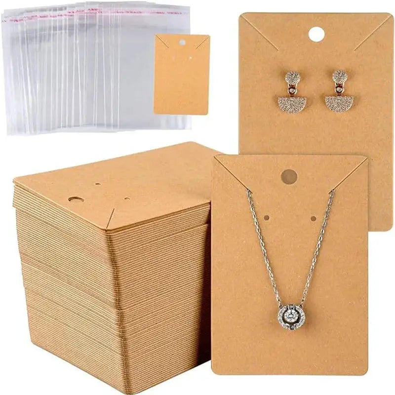 50 Pcs Blank 6x9cm Necklace Earring Jewelry Cards Paper Display Tags For Jewelry Making