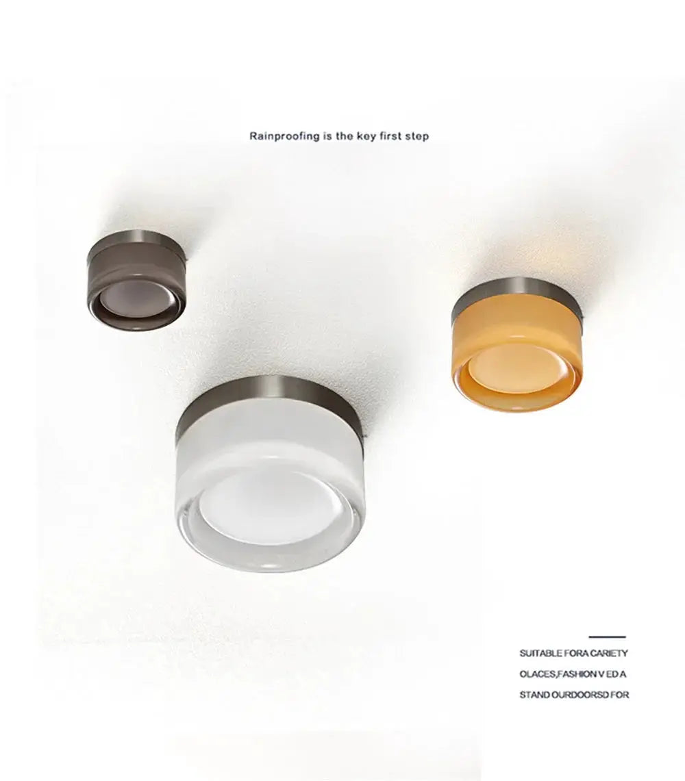 Modern LED wall sconces set of 3 in smokey grey, amber, and white finishes by Simples Market