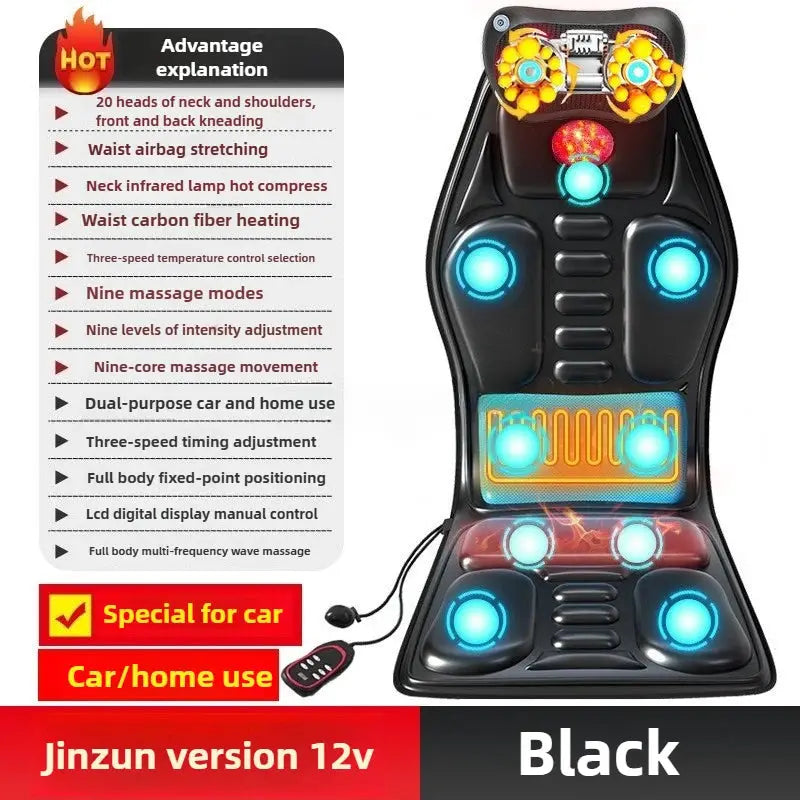 Simples Market massage seat cushion with heating, black, for car and home use