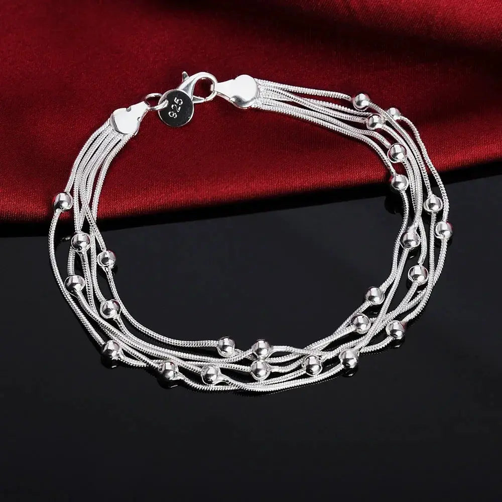 925 Sterling Silver Fine Chain Bracelet For Women And Men With Charms Wedding Gift Fashion Jewelry