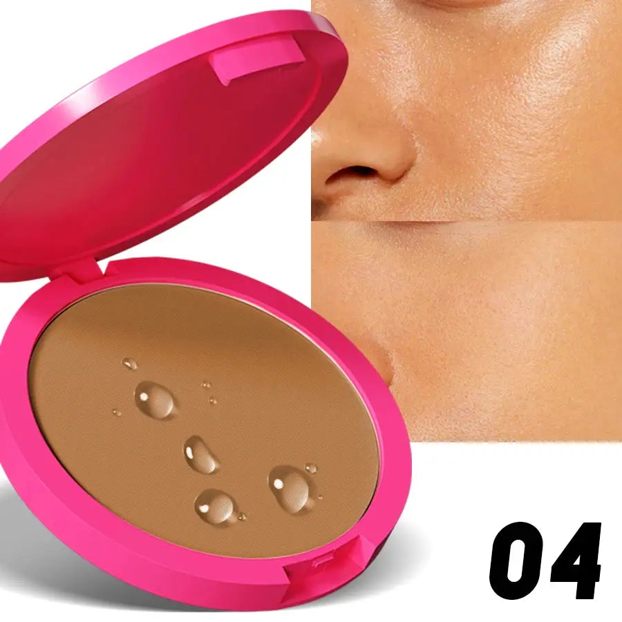 Kafurux Natural Matte Pressed Powder Oil Control Brighten Whitening Foundation Compact Concealer Makeup