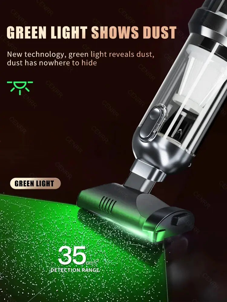 Simples Market CENRR cordless car vacuum cleaner, mini handheld with green LED light