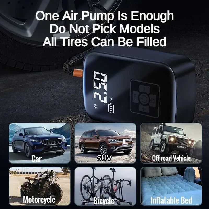 12V Wireless Tire Inflator Pump 150 PSI For Car Motorcycle Ball