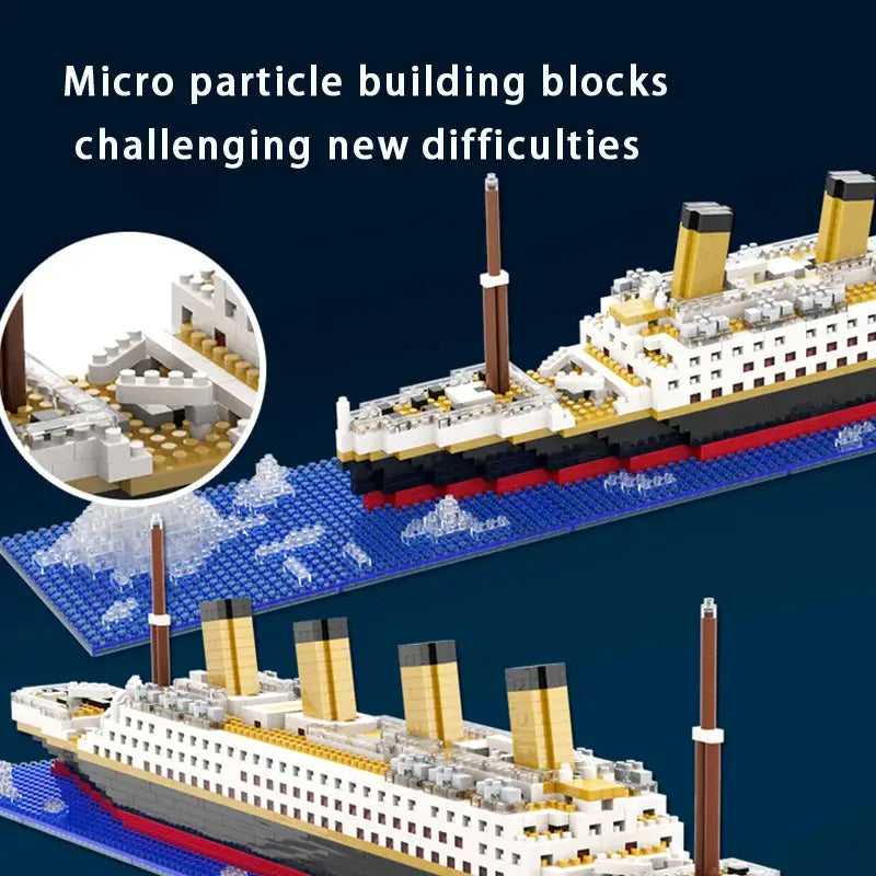 Titanic Micro Particle Building Block Puzzle Ship Model For Kids 6 12 Construction Toy