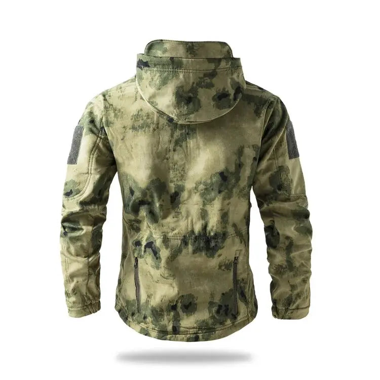 Lurker Shark Skin Soft Shell Tactical Jacket, men’s camouflage waterproof fleece-lined hooded coat