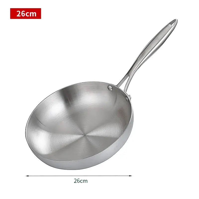 11 Inch 304 Stainless Steel Frying Pan Nonstick Skillet For Gas And Induction Cooktops