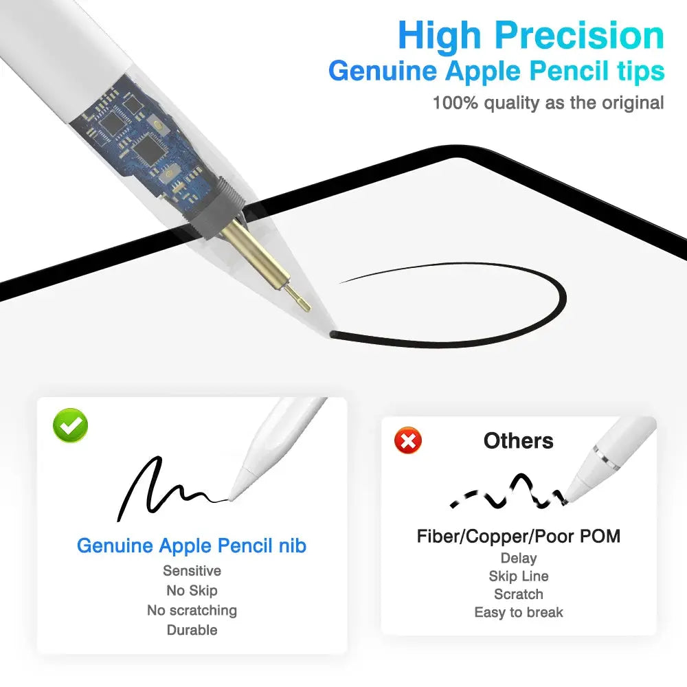 Universal capacitive stylus pen for Android and iOS tablets with clear body and gold tip.