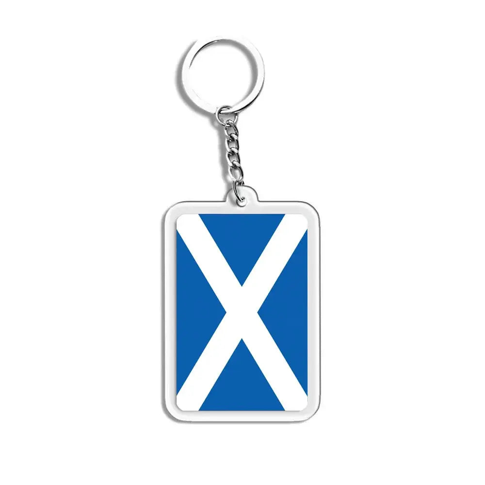 National Flags Keychain Set With Glass Inlay Ten Flags Zinc Alloy