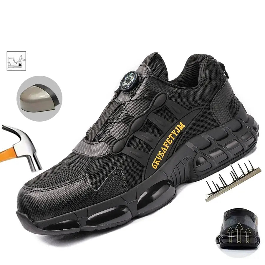 Indestructible Steel Toe Safety Shoes For Men With Slip Resistant And Abrasion Resistant Outsole Work Sneakers
