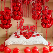 407 Piece Love Letter Balloon Set With 18 Inch Heart Shaped Balloons And Rose Petals For Valentines Day