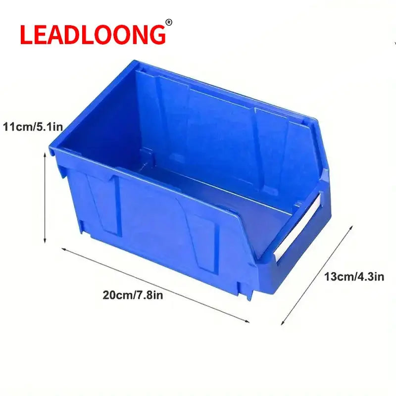 Leadloong blue plastic part-bin organizer box, 20x13x11 cm for desk and car storage