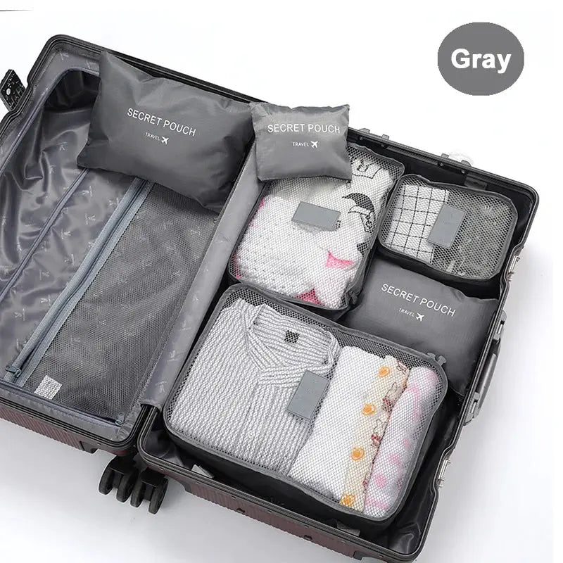 GlobeTrek 6 Piece Travel Clothes Storage Bags Set Space Saving Portable Luggage Organizer Packing Cubes