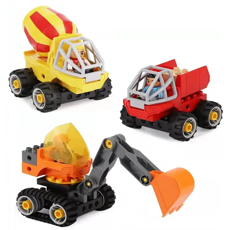 Big Building Blocks Traffic Mechanical Construction Set For Kids Compatible Large Bricks Educational Science Toy Gift