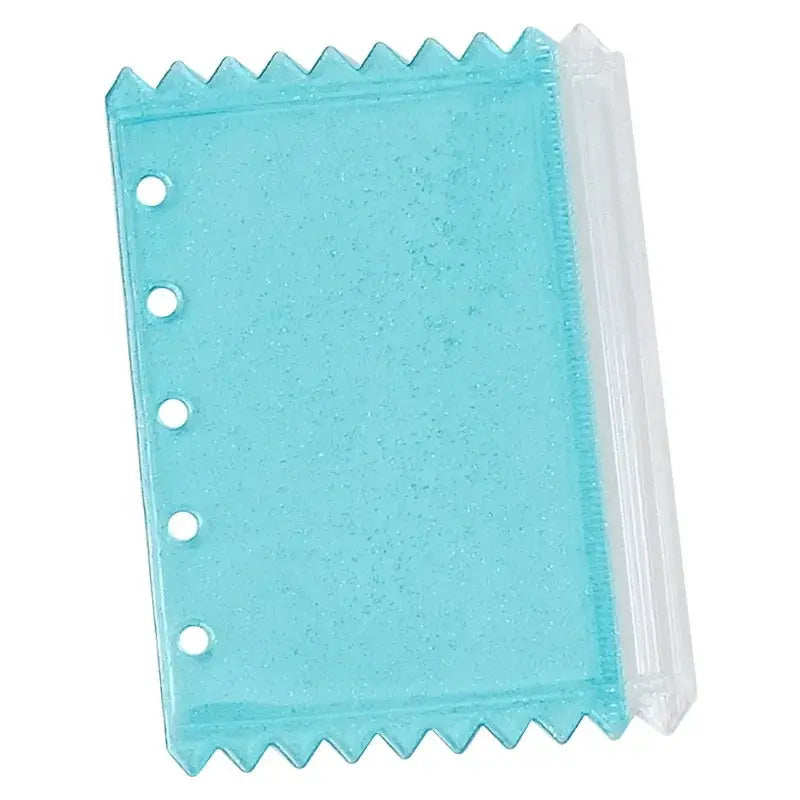 Simples Market M5 5-hole turquoise zipper binder pocket, translucent PVC for documents