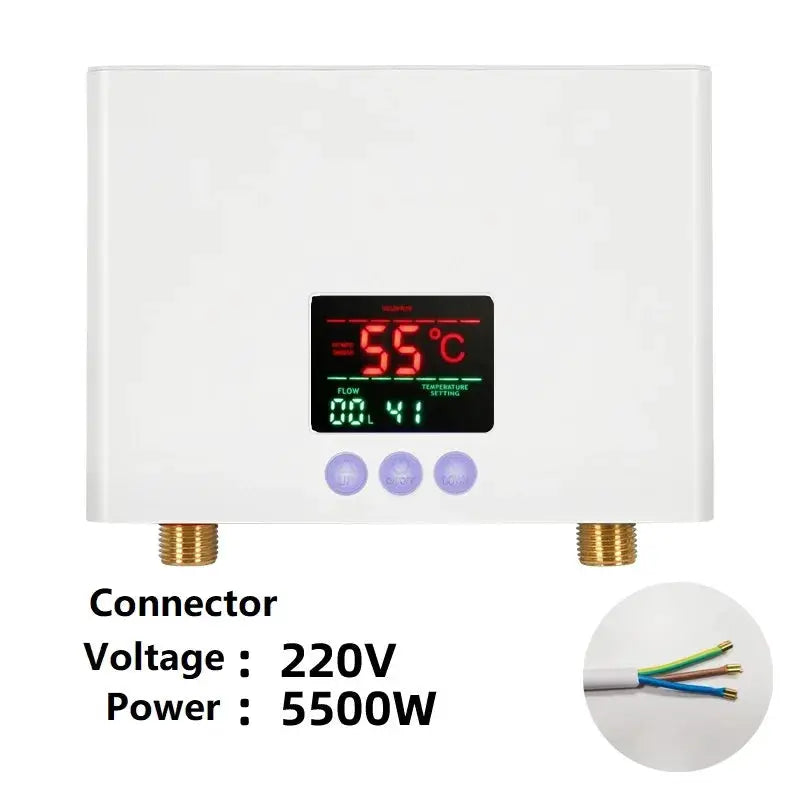 Kbxstart 110V to 220V Instant Wall Mounted Water Heater 3000W and 5500W for Bathroom and Kitchen