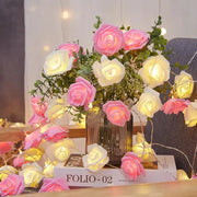 2 Meter 10 Led Rose String Lights White And Pink For Room And Garden Decor Night Light Without Battery