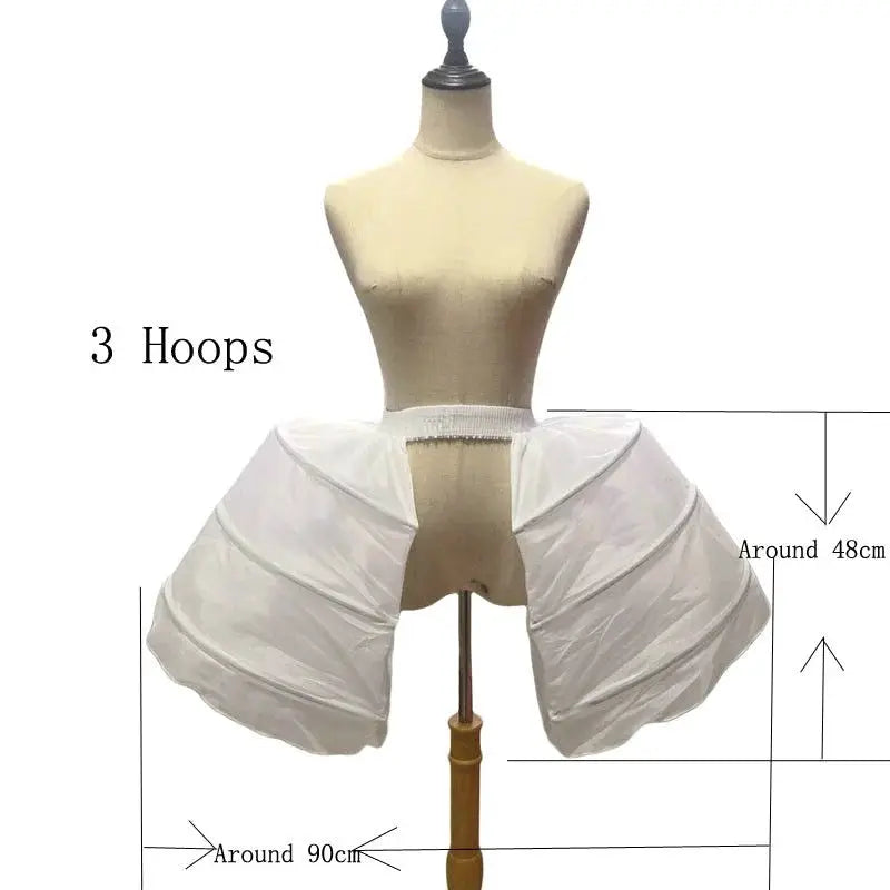 Rococo 3 Hoops Petticoat Baroque Underskirt Vintage Victorian Crinoline Style For Bridal Gowns