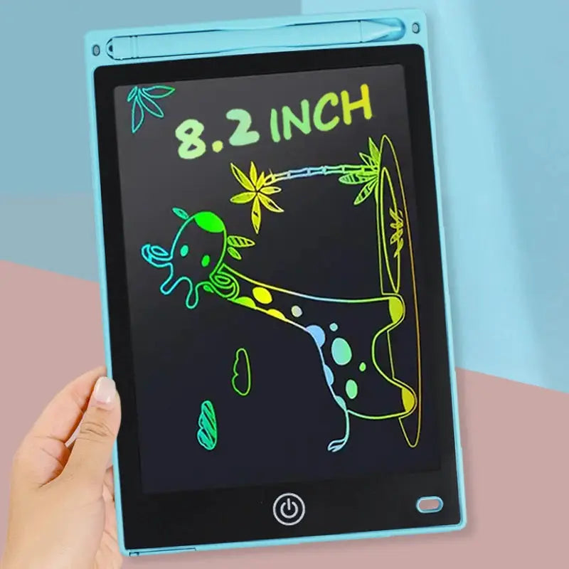 8.2-inch LCD drawing tablet for kids by Simples Market in blue case with stylus