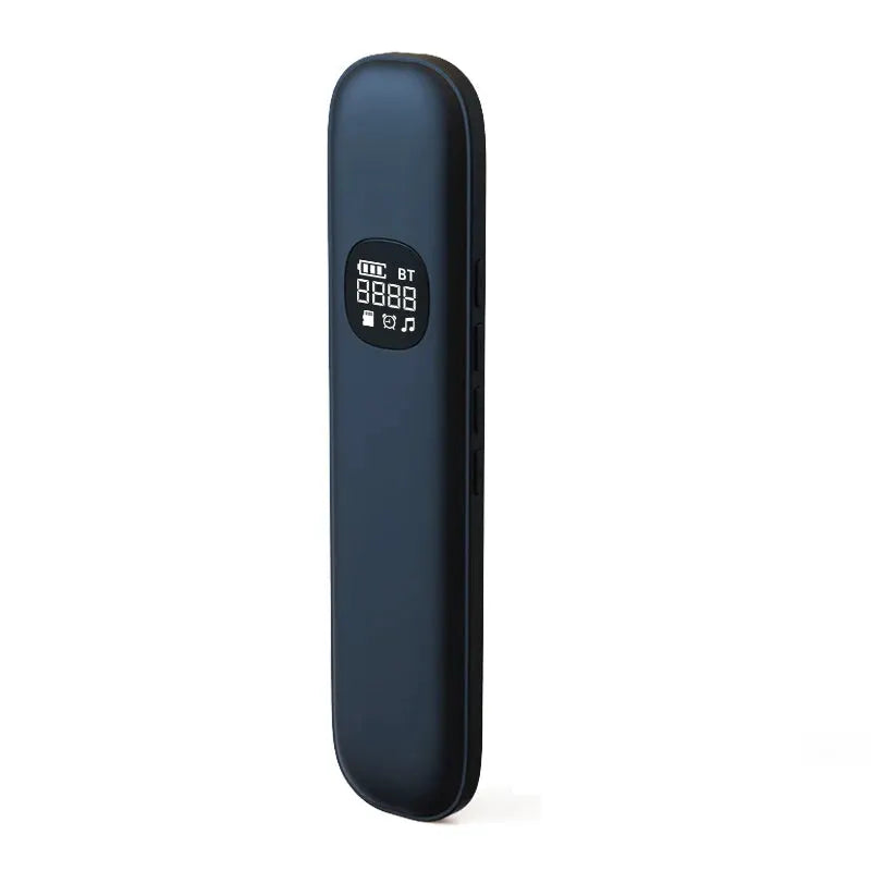 Under-pillow bone conduction Bluetooth speaker, dark blue slim soundbar with LED display and side controls