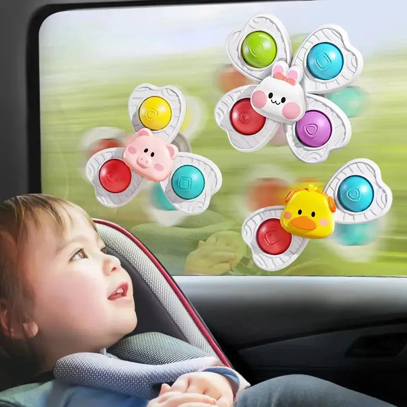 Baby Sucker Spinning Bath Toys for Montessori Education Rotating Toys for Toddlers and Infants