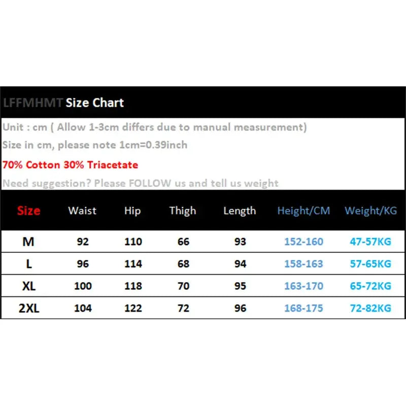 Simples Market women's cargo denim overalls size chart with waist, hip, thigh, length, height and weight ranges M–2XL.