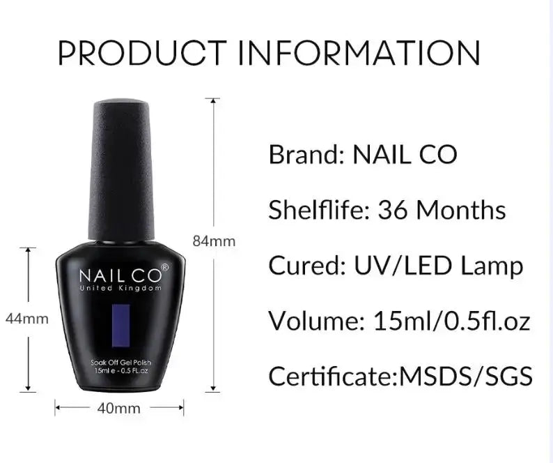 Nailco 131 Colors Gel Nail Polish LED Gel 15ml Vibrant Long Lasting Hybrid Varnish For Manicure