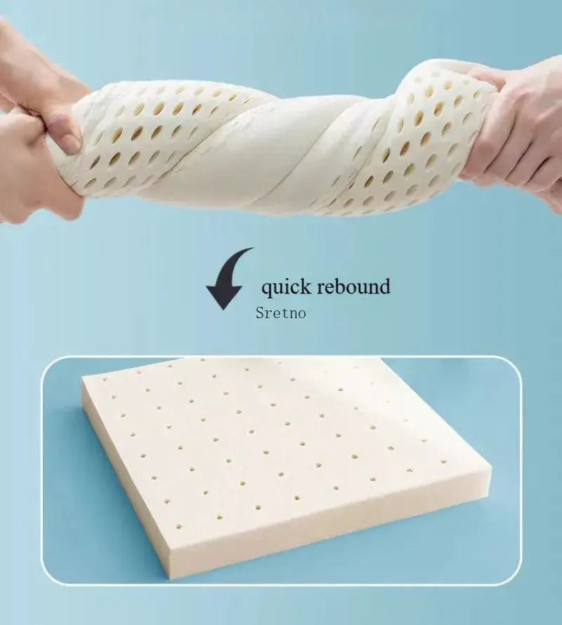 SRETNO natural latex cushion; perforated white foam for office chair, desk stool, car seat - Simples Market