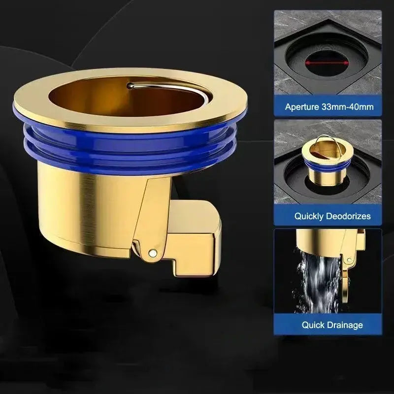 Toilet Shower Copper Floor Drain Core Anti Odor Insect Repellent Self Sealing Backflow Prevention Bathroom Accessory