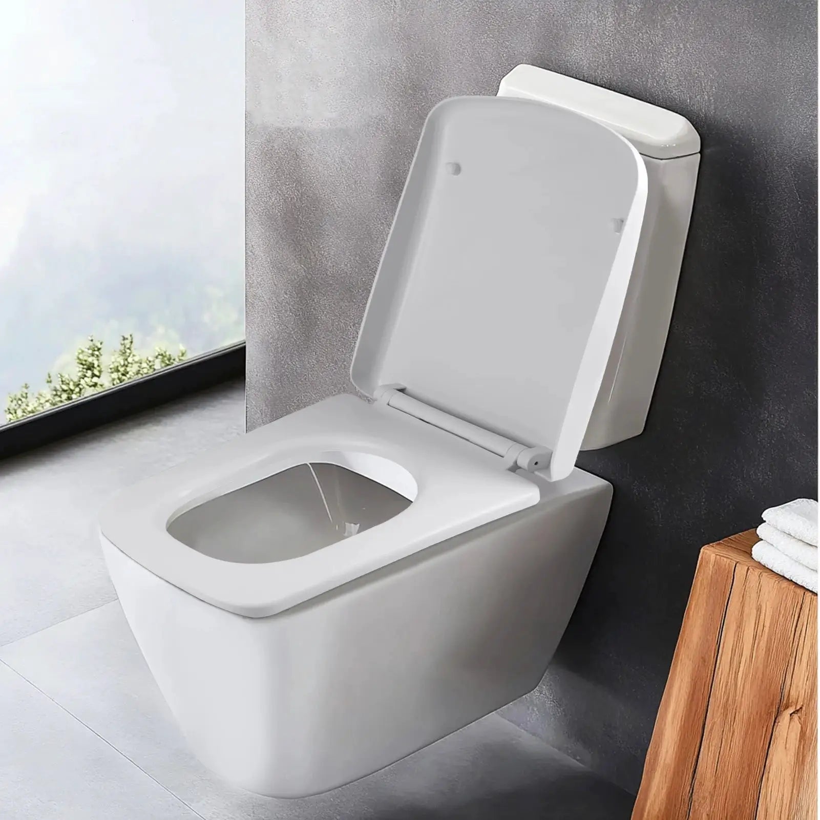 White toilet seat by Simples Market with slow-close adjustable hinges for easy installation