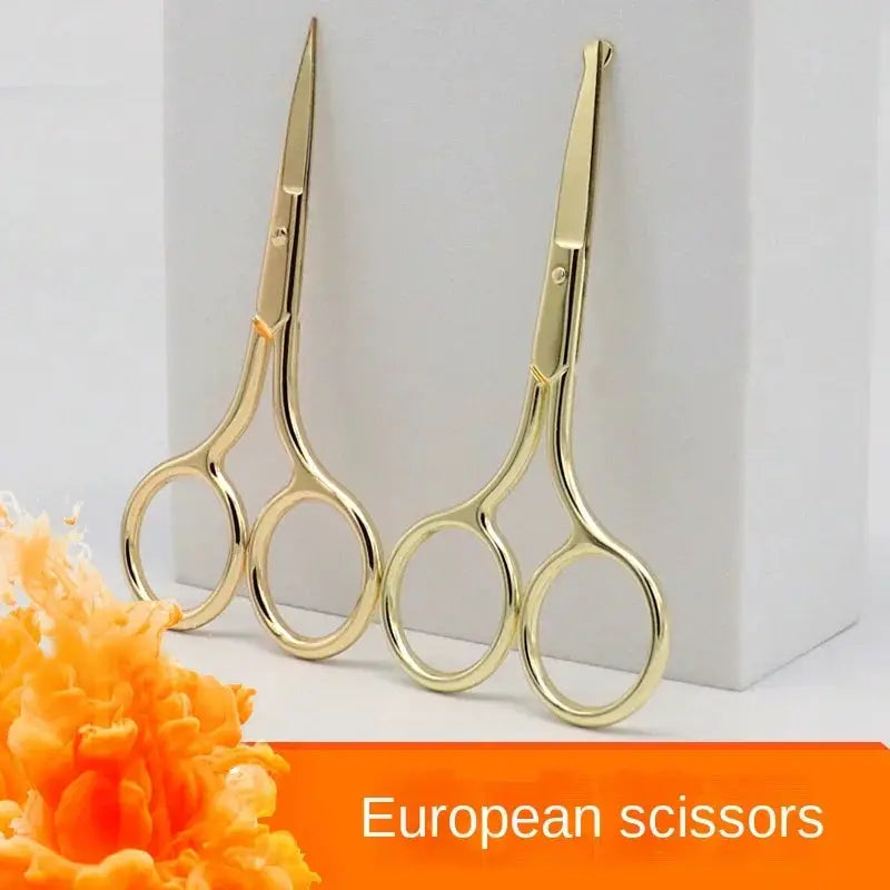 European Style 9CM Stainless Steel Makeup Scissors Multi Functional Eyebrow Nose Hair Manicure Tool