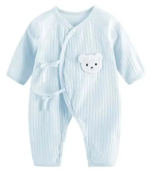 Somenie 100 Percent Cotton Infant Jumpsuit Long Sleeve Romper For Newborn Boys And Girls All Season Wear