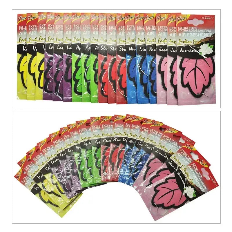 Natural Tea Paper Car Air Freshener Leaf Shape Hanging Scented Vanilla Perfume Fragrance 3 to 60 Pieces