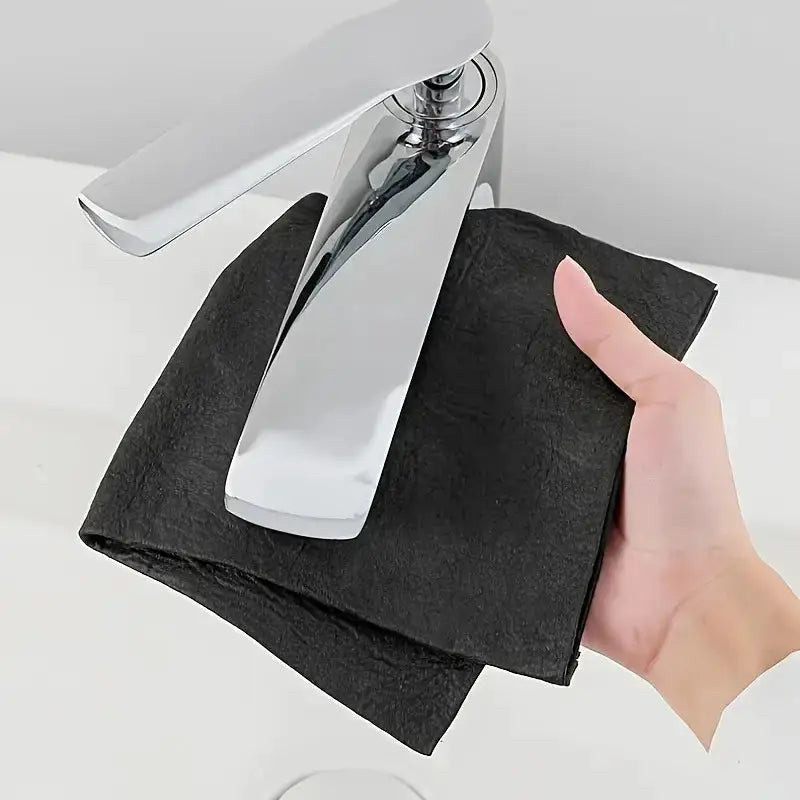 Simples Market Magic Glass Cleaning Cloth, thickened dual-sided towel in black for streak-free kitchen window cleaning