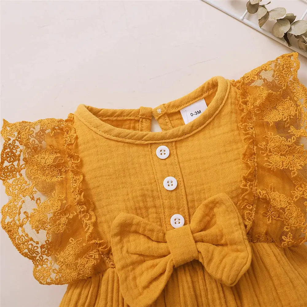 Baby Girl Sleeveless Lace Edge Romper And Headband Set For Newborn To 18 Months Summer Casual Jumpsuit