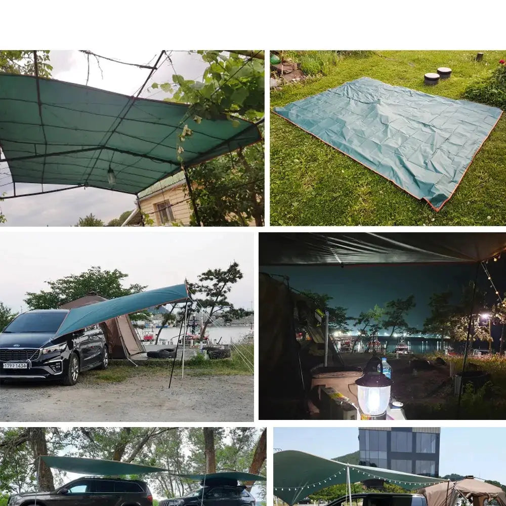 Simples Market ultra-light canvas garden canopy sunshade, teal color for outdoor camping and courtyard shade