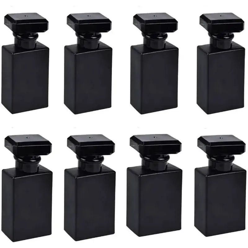 Eight 30 Milliliter Glass Perfume Bottles Refillable Clear Travel Spray Atomizers Set For Travel And Everyday Use