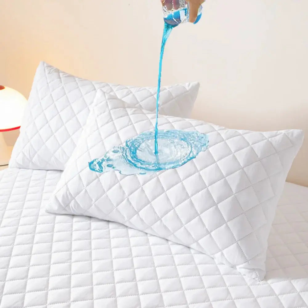 Pillowcase Simples Market: Northern Europe double-deck quilted cotton, waterproof, anti-mite and anti-bacterial, white