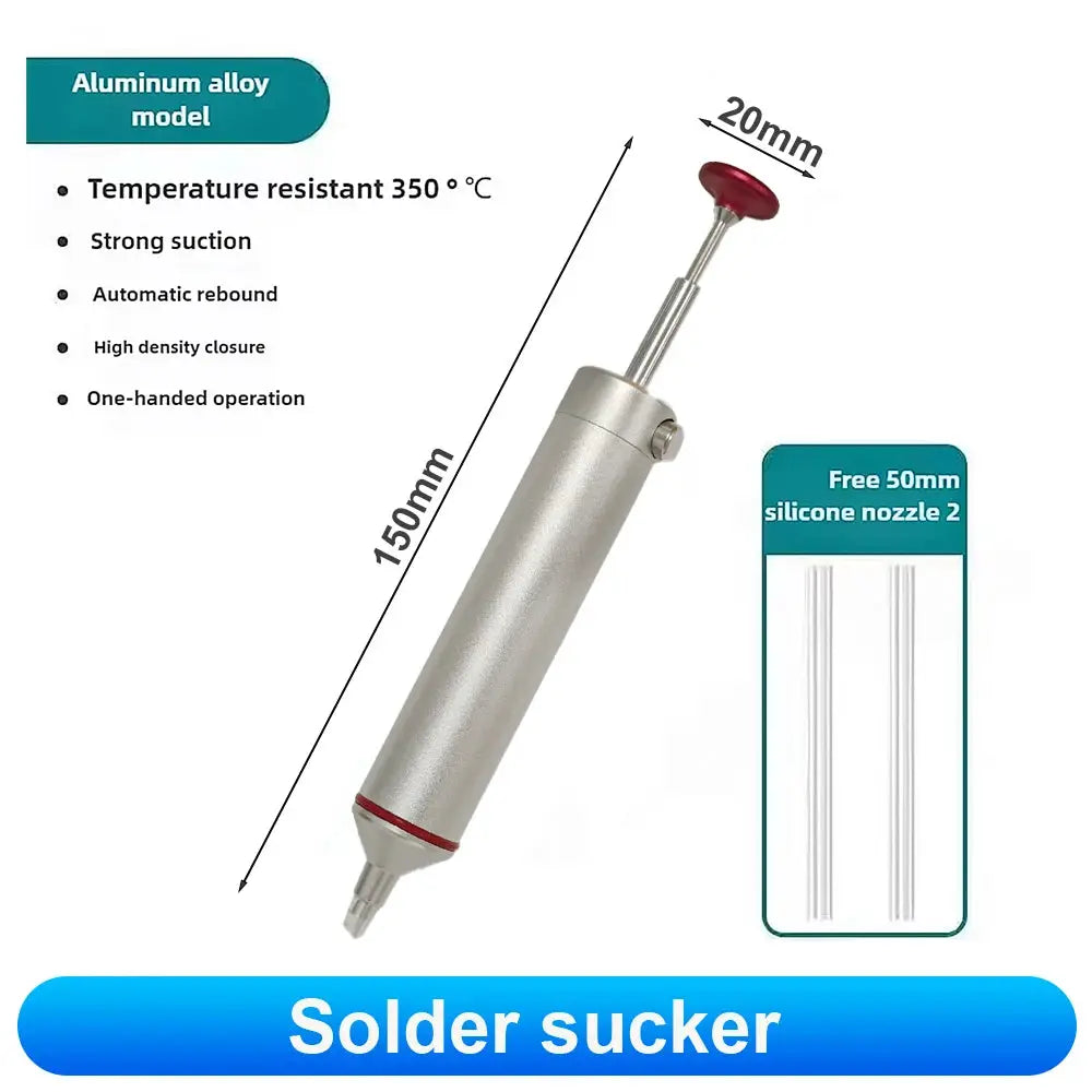 AnsiKi MJF D9 Solder Sucker Desoldering Pump Aluminum Alloy Manual Vacuum Suction Tool for PCB Repair