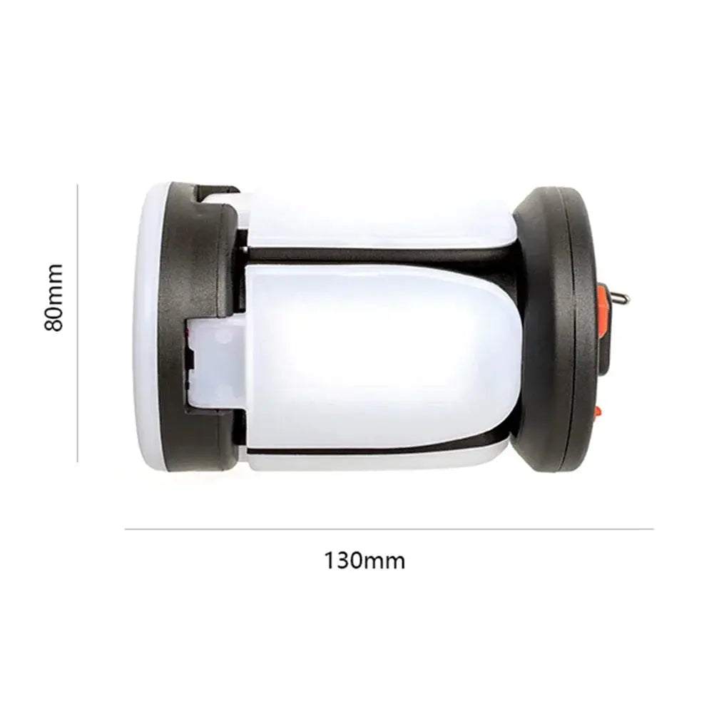 Simples Market outdoor LED Leaf camping lamp, white body with black ends, USB rechargeable solar lantern