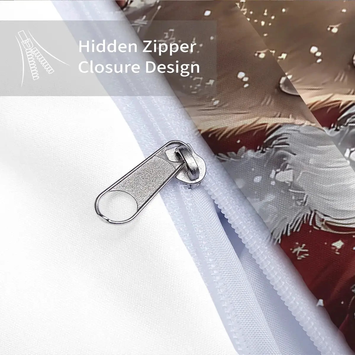 3pc Santa Claus bedding set by Simples Market with hidden zipper closure, soft and machine washable, in multiple sizes