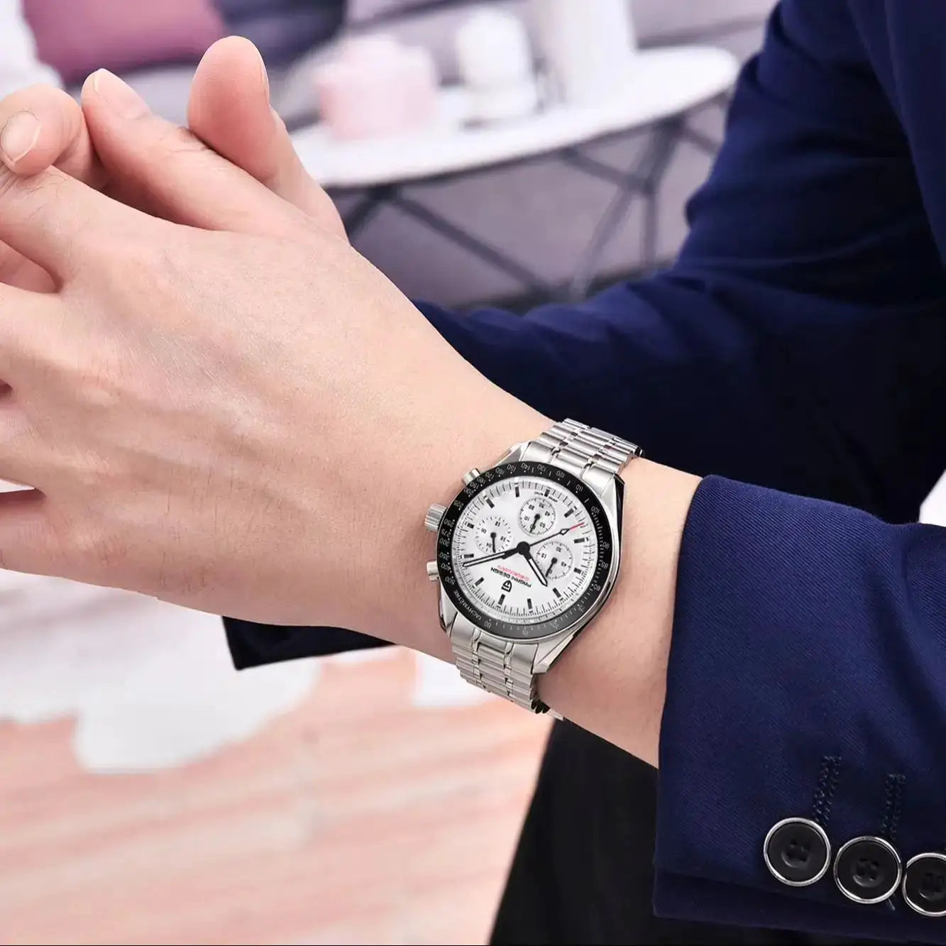 Pagani Design PD1701 V5 Mens Luxury Quartz Chronograph Watch 100M Water Resistant AR Sapphire Glass
