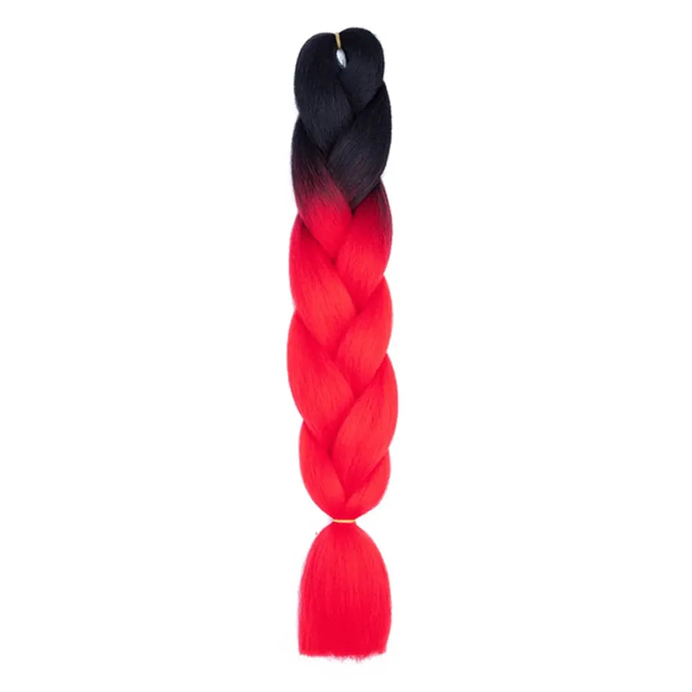 Simples Market 24-inch jumbo braiding hair, ombre black-to-red synthetic Afro braid bundle
