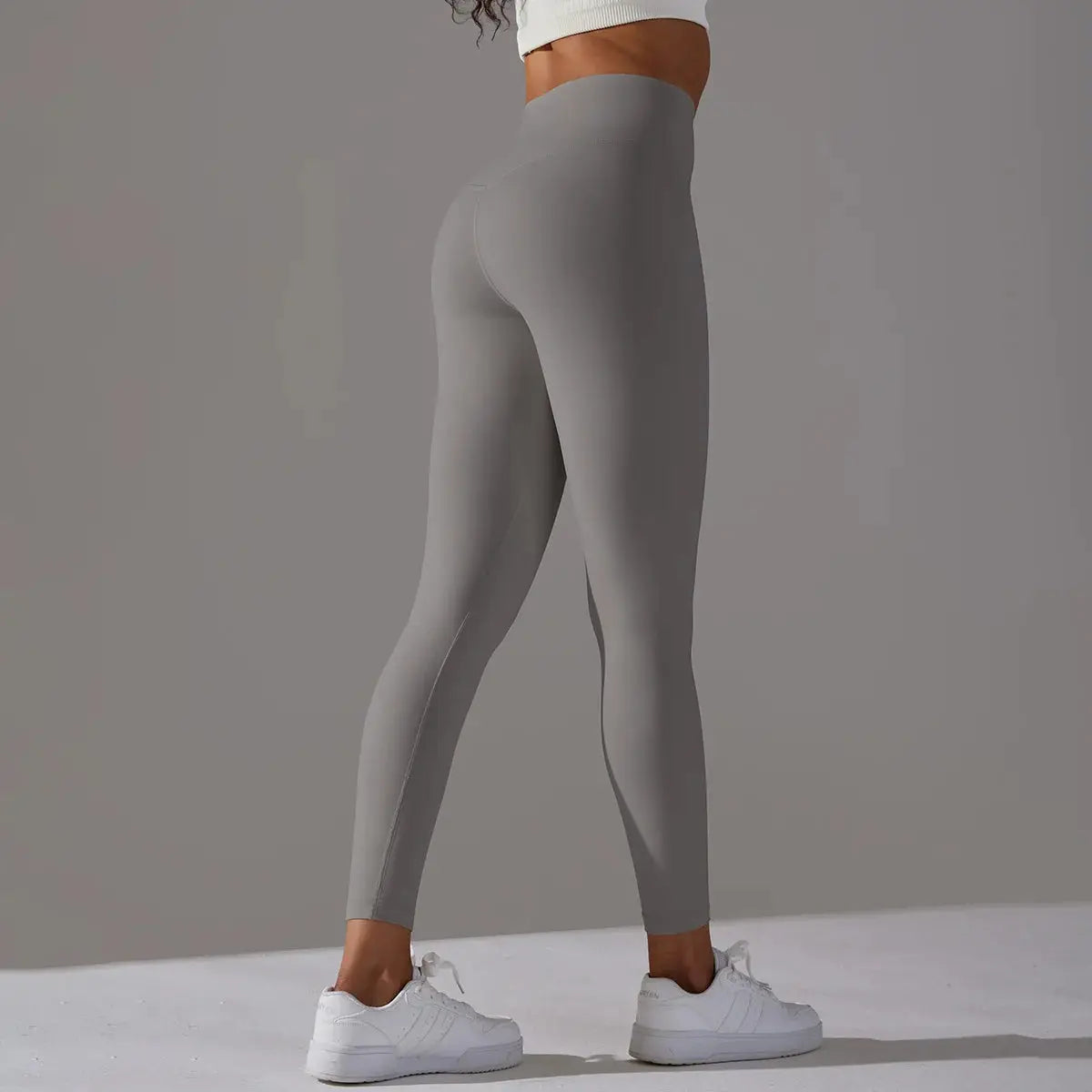 High Waist Naked Feeling Leggings, gray women’s gym tights for fitness, running and yoga