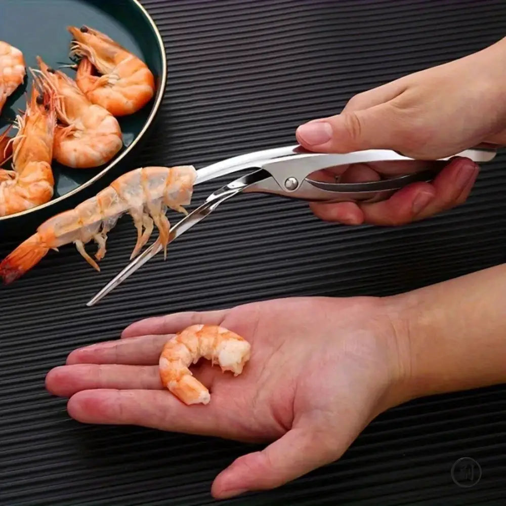 Stainless Steel Shrimp Deveined Device With Ergonomic Fishbone Design For Easy Shell Removal And Seafood Preparation
