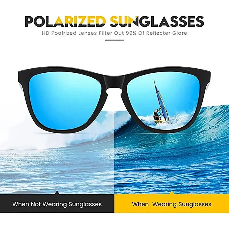 Designer Retro Polarized Sunglasses Unisex UV400 Protection Clear Frames Mercury Ice Blue Orange Flake Accents