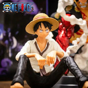 One Piece Luffy 12cm Sitting Pose PVC Figure Collectible Statue Toy For Birthday Gift