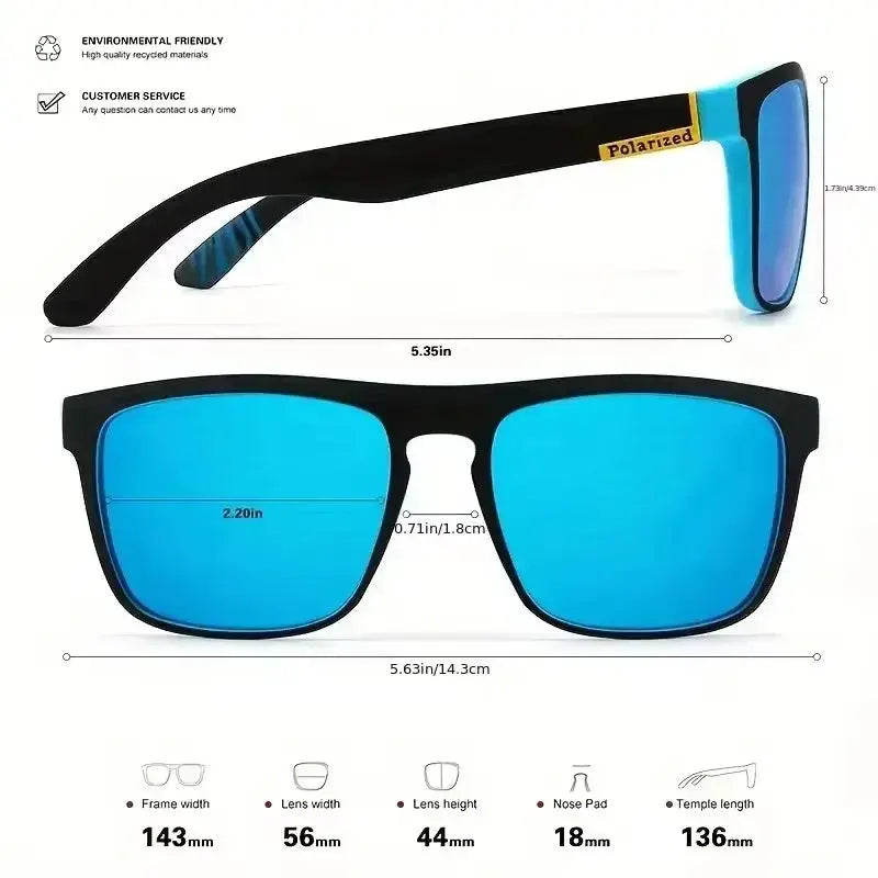 NovaSight Polarized Sports Sunglasses UV400 Protection Metal Square Frame Unisex Eyewear