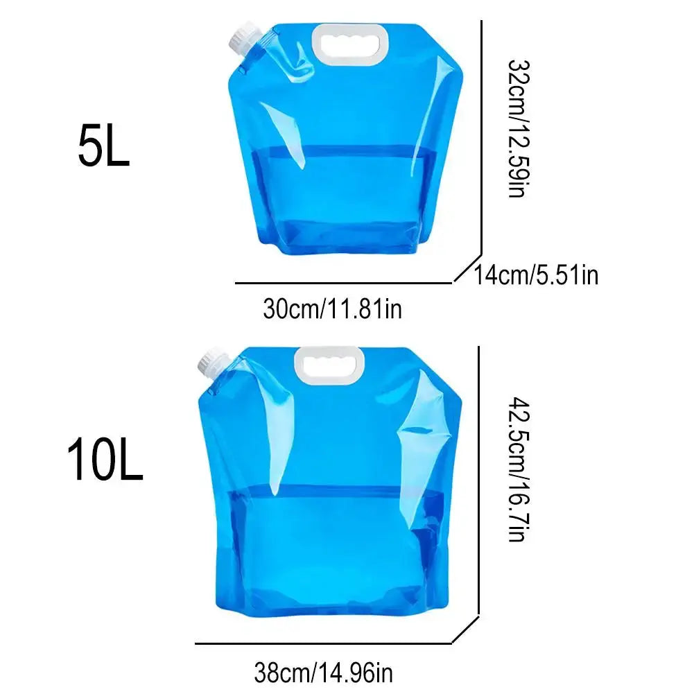 Portable Camping Water Bag 5L And 10L Foldable Water Container Lightweight For Outdoor Travel