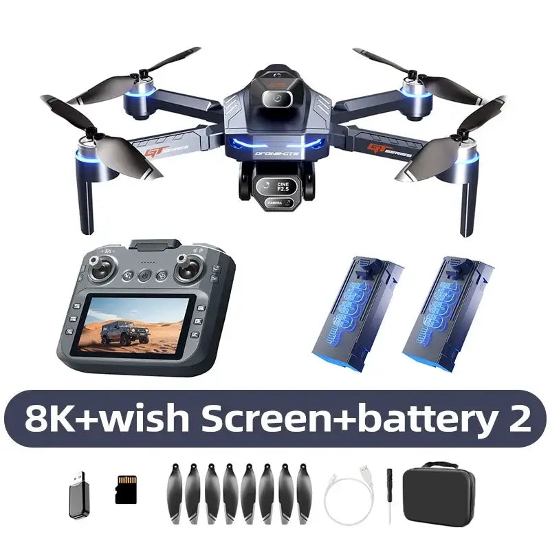 Lenovo GT8 Drone 8K dual camera folding quadcopter with remote controller and 2 batteries