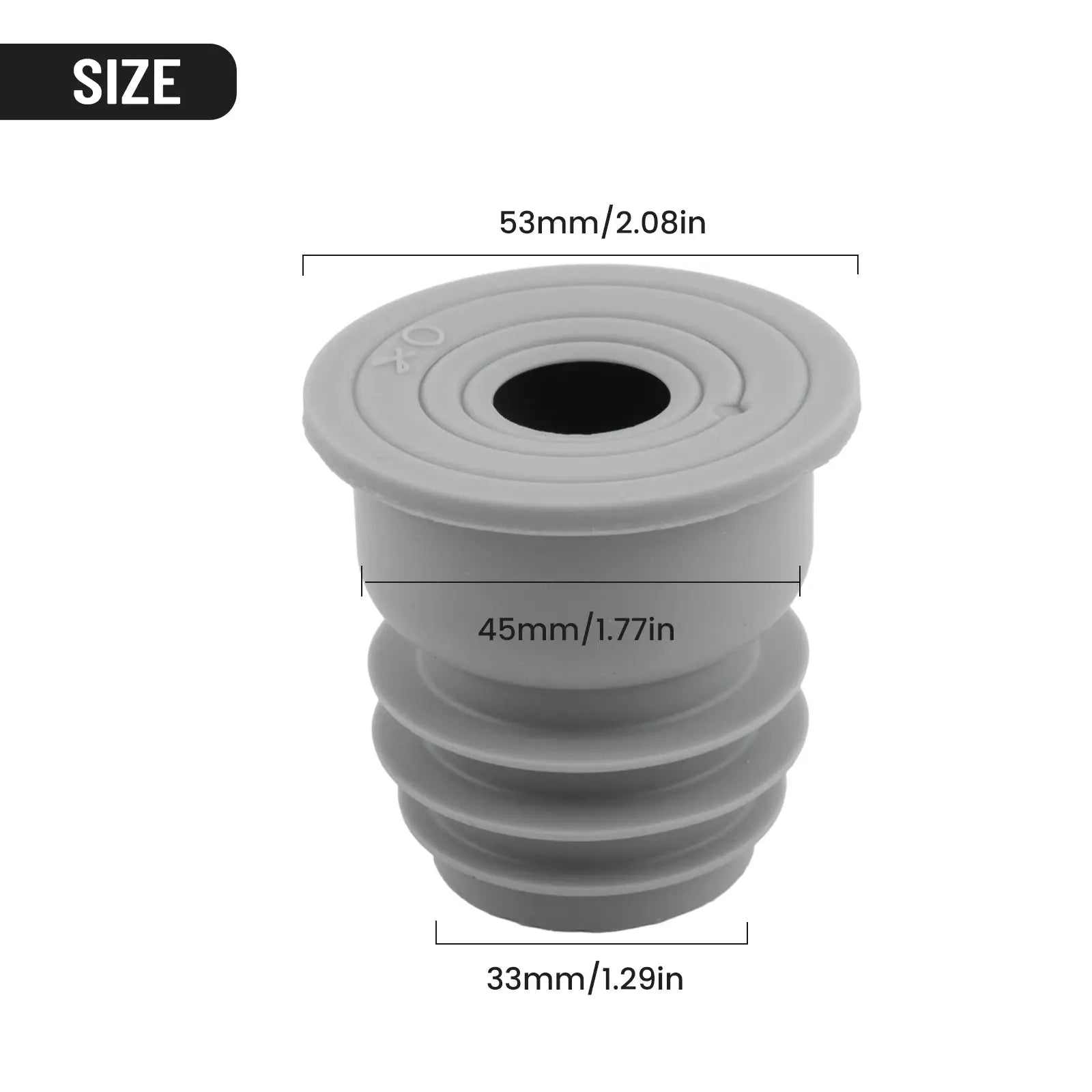 Washing machine drain pipe seal, Simples Market gray silicone